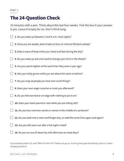 Page from the book: the 24-Question Check